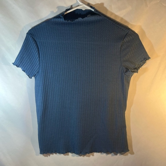SHEIN Tops - SHEIN Women's Short Sleeve Textured Tee - Blue